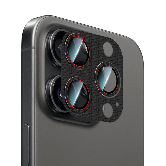 Apple iPhone 16 Pro CaseWorld Karbon Fiber Serisi Anti Reflective Ultra Clear Full Kamera Lens Koruyucu