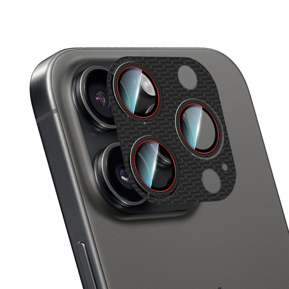 Apple iPhone 16 Pro CaseWorld Karbon Fiber Serisi Anti Reflective Ultra Clear Full Kamera Lens Koruyucu