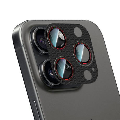 Apple iPhone 16 Pro CaseWorld Karbon Fiber Serisi Anti Reflective Ultra Clear Full Kamera Lens Koruyucu