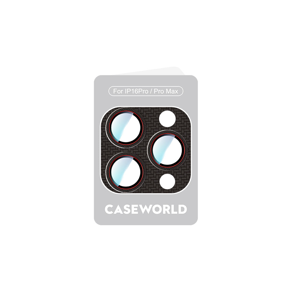 Apple iPhone 16 Pro CaseWorld Karbon Fiber Serisi Anti Reflective Ultra Clear Full Kamera Lens Koruyucu