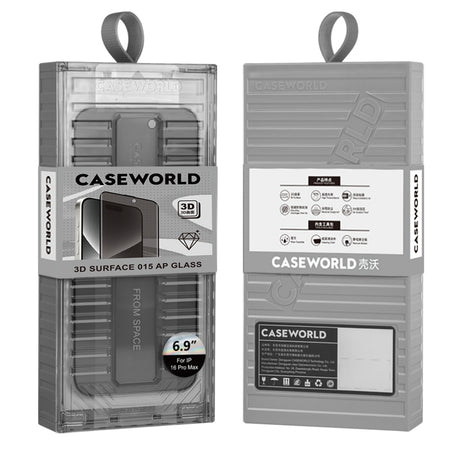 Apple iPhone 16 Pro CaseWorld Ultra-Thin Serisi TMQ Privacy 0.15mm 3D Cam Ekran Koruyucu + Uygulama Aparatlı