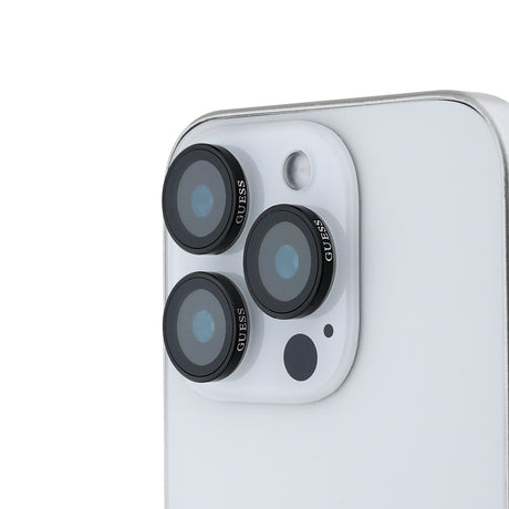 Apple iPhone 16 Pro Guess Orjinal Lisanslı Metal Kamera Lens Koruyucu