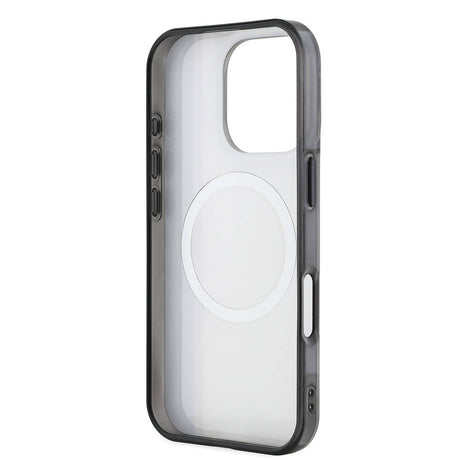 Apple iPhone 16 Pro Kılıf AMG Orjinal Lisanslı M-safe Şarj Özellikli IML Baskı Logolu Çift Katmanlı Bow Lines Kapak