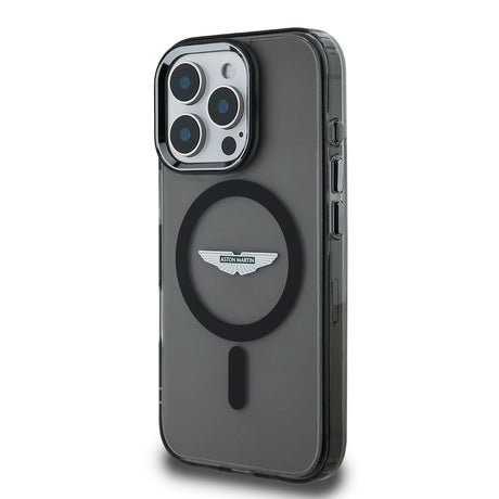 Apple iPhone 16 Pro Kılıf Aston Martin Orjinal Lisanslı M-safe Şarj Özellikli IML Baskı Logolu Buzlu Kapak