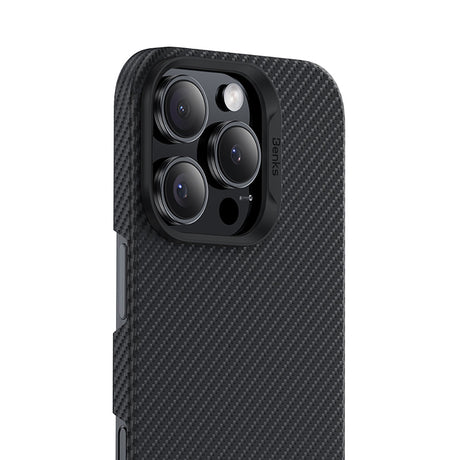 Apple iPhone 16 Pro Kılıf Benks M-safe Şarj Özellikli Metal Kamera Çerçeveli Magnetik ArmorAir 600D Kevlar Fiber Kapak