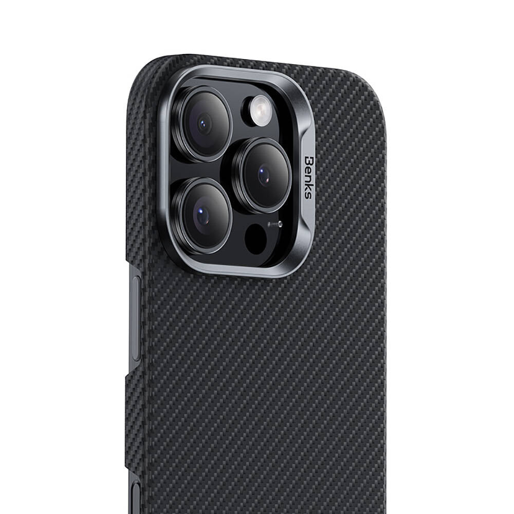 Apple iPhone 16 Pro Kılıf Benks M-safe Şarj Özellikli Magnetik ArmorAir 600D Kevlar Fiber Kapak