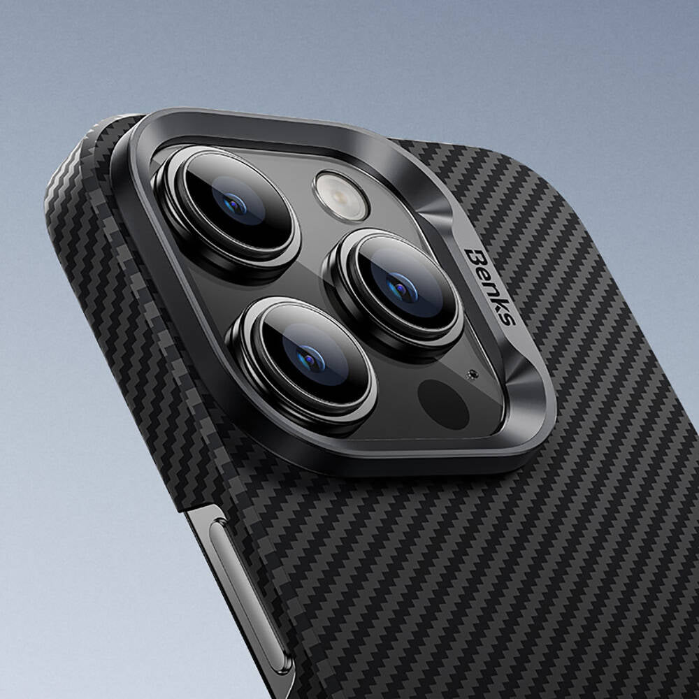 Apple iPhone 16 Pro Kılıf Benks M-safe Şarj Özellikli Magnetik ArmorAir 600D Kevlar Fiber Kapak