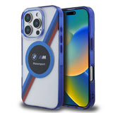 Apple iPhone 16 Pro Kılıf BMW Orjinal Lisanslı M-safe Şarj Özellikli M Logolu Üç Renk Çizgili Motorsport Circle Kapak