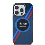 Apple iPhone 16 Pro Kılıf BMW Orjinal Lisanslı M-safe Şarj Özellikli M Logolu Üç Renk Çizgili Motorsport Circle Kapak