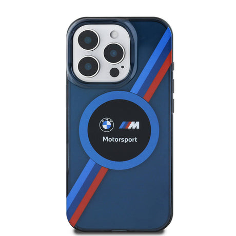 Apple iPhone 16 Pro Kılıf BMW Orjinal Lisanslı M-safe Şarj Özellikli M Logolu Üç Renk Çizgili Motorsport Circle Kapak