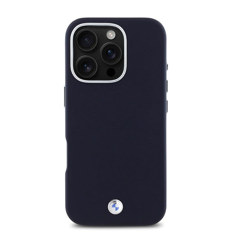 Apple iPhone 16 Pro Kılıf BMW Orjinal Lisanslı M-safe Şarj Özellikli Metal Logolu Tam Kaplama Deri Kapak