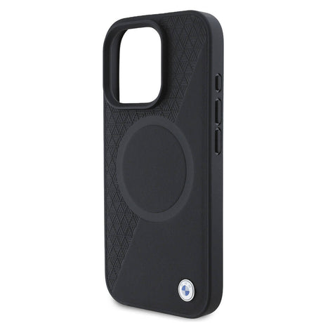 Apple iPhone 16 Pro Kılıf BMW Orjinal Lisanslı M-safe Şarj Özellikli Metal Logolu Yarım Dokulu Circle Deri Kapak