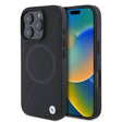 Apple iPhone 16 Pro Kılıf BMW Orjinal Lisanslı M-safe Şarj Özellikli Metal Logolu Yarım Dokulu Circle Deri Kapak