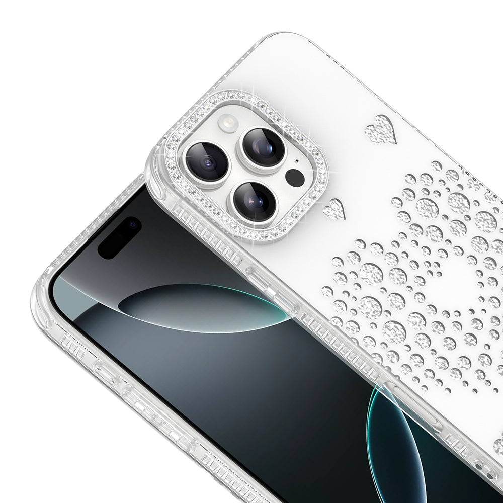 Apple iPhone 16 Pro Kılıf Damla Taşlı Zore Rivas Sert PC Kapak