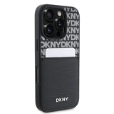 Apple iPhone 16 Pro Kılıf DKNY Orjinal Lisanslı Kartlıklı 3D Yazılı Repeat Texture Pattern Kapak