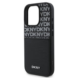 Apple iPhone 16 Pro Kılıf DKNY Orjinal Lisanslı Kartlıklı 3D Yazılı Repeat Texture Pattern Kapak