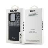 Apple iPhone 16 Pro Kılıf DKNY Orjinal Lisanslı Kartlıklı 3D Yazılı Repeat Texture Pattern Kapak