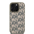 Apple iPhone 16 Pro Kılıf DKNY Orjinal Lisanslı M-safe Şarj Özellikli 3D Yazılı Grid Pattern Kapak