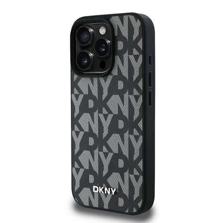 Apple iPhone 16 Pro Kılıf DKNY Orjinal Lisanslı M-safe Şarj Özellikli 3D Yazılı Grid Pattern Kapak