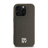 Apple iPhone 16 Pro Kılıf DKNY Orjinal Lisanslı M-safe Şarj Özellikli 3D Yazılı Repeat Pattern Kapak