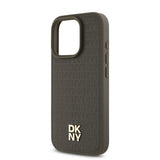 Apple iPhone 16 Pro Kılıf DKNY Orjinal Lisanslı M-safe Şarj Özellikli 3D Yazılı Repeat Pattern Kapak