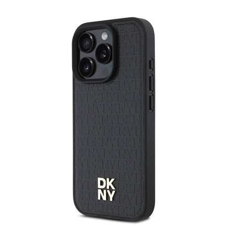 Apple iPhone 16 Pro Kılıf DKNY Orjinal Lisanslı M-safe Şarj Özellikli 3D Yazılı Repeat Pattern Kapak