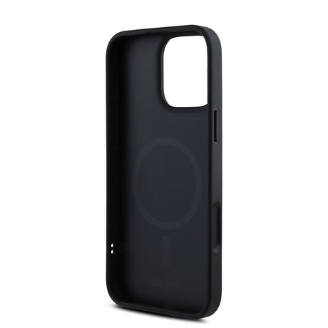 Apple iPhone 16 Pro Kılıf DKNY Orjinal Lisanslı M-safe Şarj Özellikli Metal Logolu PU Deri Grained Kapak