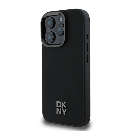 Apple iPhone 16 Pro Kılıf DKNY Orjinal Lisanslı M-safe Şarj Özellikli Metal Logolu PU Deri Plain Kapak