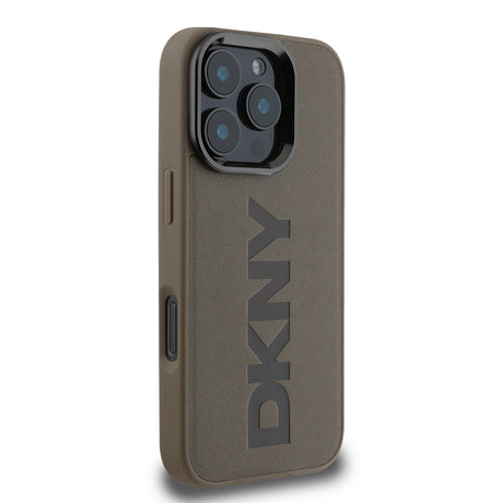 Apple iPhone 16 Pro Kılıf DKNY Orjinal Lisanslı M-safe Şarj Özellikli PU Deri Plain Kapak