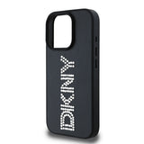 Apple iPhone 16 Pro Kılıf DKNY Orjinal Lisanslı Taşlı DKNY Yazılı Metalik Rhinestones PU Deri Kapak