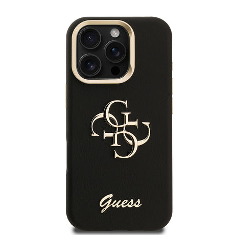 Apple iPhone 16 Pro Kılıf Guess Orjinal Lisanslı Grained Yazı Logolu Kamera Standlı Kapak