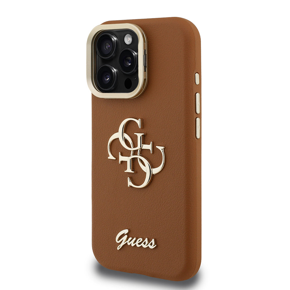 Apple iPhone 16 Pro Kılıf Guess Orjinal Lisanslı Grained Yazı Logolu Kamera Standlı Kapak