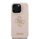 Apple iPhone 16 Pro Kılıf Guess Orjinal Lisanslı Grained Yazı Logolu Kamera Standlı Kapak