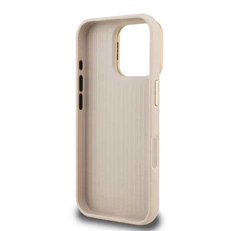 Apple iPhone 16 Pro Kılıf Guess Orjinal Lisanslı Grained Yazı Logolu Kamera Standlı Kapak