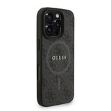 Apple iPhone 16 Pro Kılıf Guess Orjinal Lisanslı M-safe Şarj Özellikli PU Deri Bilek Askı İpli Yazı Logolu Kapak