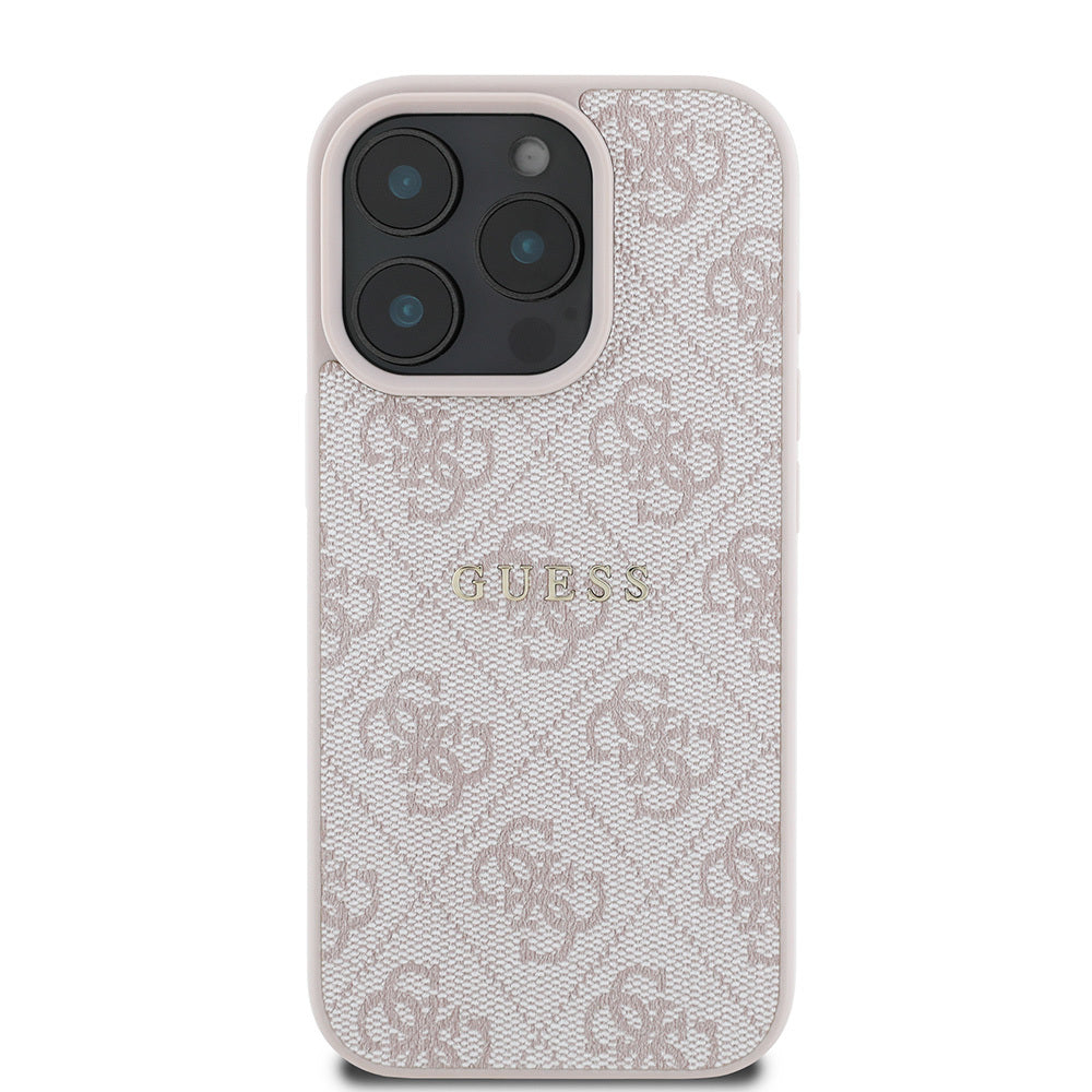 Apple iPhone 16 Pro Kılıf Guess Orjinal Lisanslı M-safe Şarj Özellikli 4G Desenli Yazı Logolu Kapak