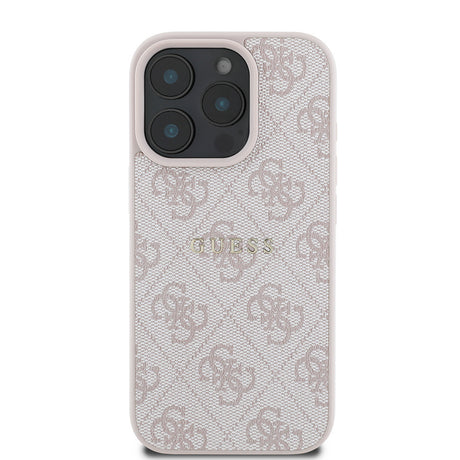 Apple iPhone 16 Pro Kılıf Guess Orjinal Lisanslı M-safe Şarj Özellikli 4G Desenli Yazı Logolu Kapak