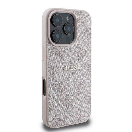 Apple iPhone 16 Pro Kılıf Guess Orjinal Lisanslı M-safe Şarj Özellikli 4G Desenli Yazı Logolu Kapak