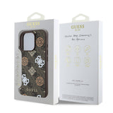 Apple iPhone 16 Pro Kılıf Guess Orjinal Lisanslı M-safe Şarj Özellikli 4G Desenli Yazı Logolu Peony Kapak