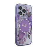 Apple iPhone 16 Pro Kılıf Guess Orjinal Lisanslı M-safe Şarj Özellikli Flower Tonal Circle Kapak