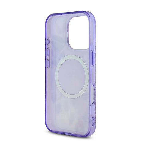 Apple iPhone 16 Pro Kılıf Guess Orjinal Lisanslı M-safe Şarj Özellikli Flower Tonal Circle Kapak