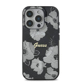 Apple iPhone 16 Pro Kılıf Guess Orjinal Lisanslı M-safe Şarj Özellikli Flower Tone On Tone Ring Kapak