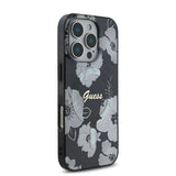 Apple iPhone 16 Pro Kılıf Guess Orjinal Lisanslı M-safe Şarj Özellikli Flower Tone On Tone Ring Kapak