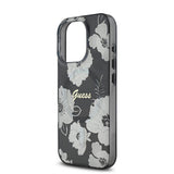 Apple iPhone 16 Pro Kılıf Guess Orjinal Lisanslı M-safe Şarj Özellikli Flower Tone On Tone Ring Kapak