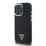 Apple iPhone 16 Pro Kılıf Guess Orjinal Lisanslı M-safe Şarj Özellikli Grained Triangle Kapak