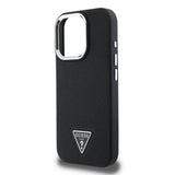 Apple iPhone 16 Pro Kılıf Guess Orjinal Lisanslı M-safe Şarj Özellikli Grained Triangle Kapak