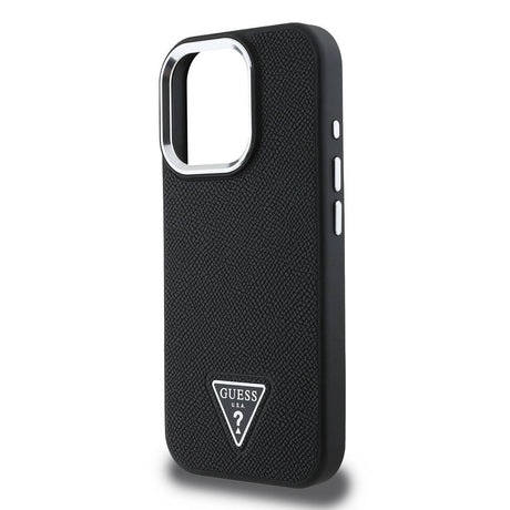 Apple iPhone 16 Pro Kılıf Guess Orjinal Lisanslı M-safe Şarj Özellikli Grained Triangle Kapak