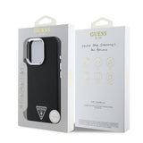 Apple iPhone 16 Pro Kılıf Guess Orjinal Lisanslı M-safe Şarj Özellikli Grained Triangle Kapak