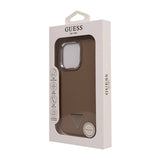 Apple iPhone 16 Pro Kılıf Guess Orjinal Lisanslı M-safe Şarj Özellikli Grained Triangle Kapak