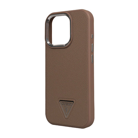 Apple iPhone 16 Pro Kılıf Guess Orjinal Lisanslı M-safe Şarj Özellikli Grained Triangle Kapak